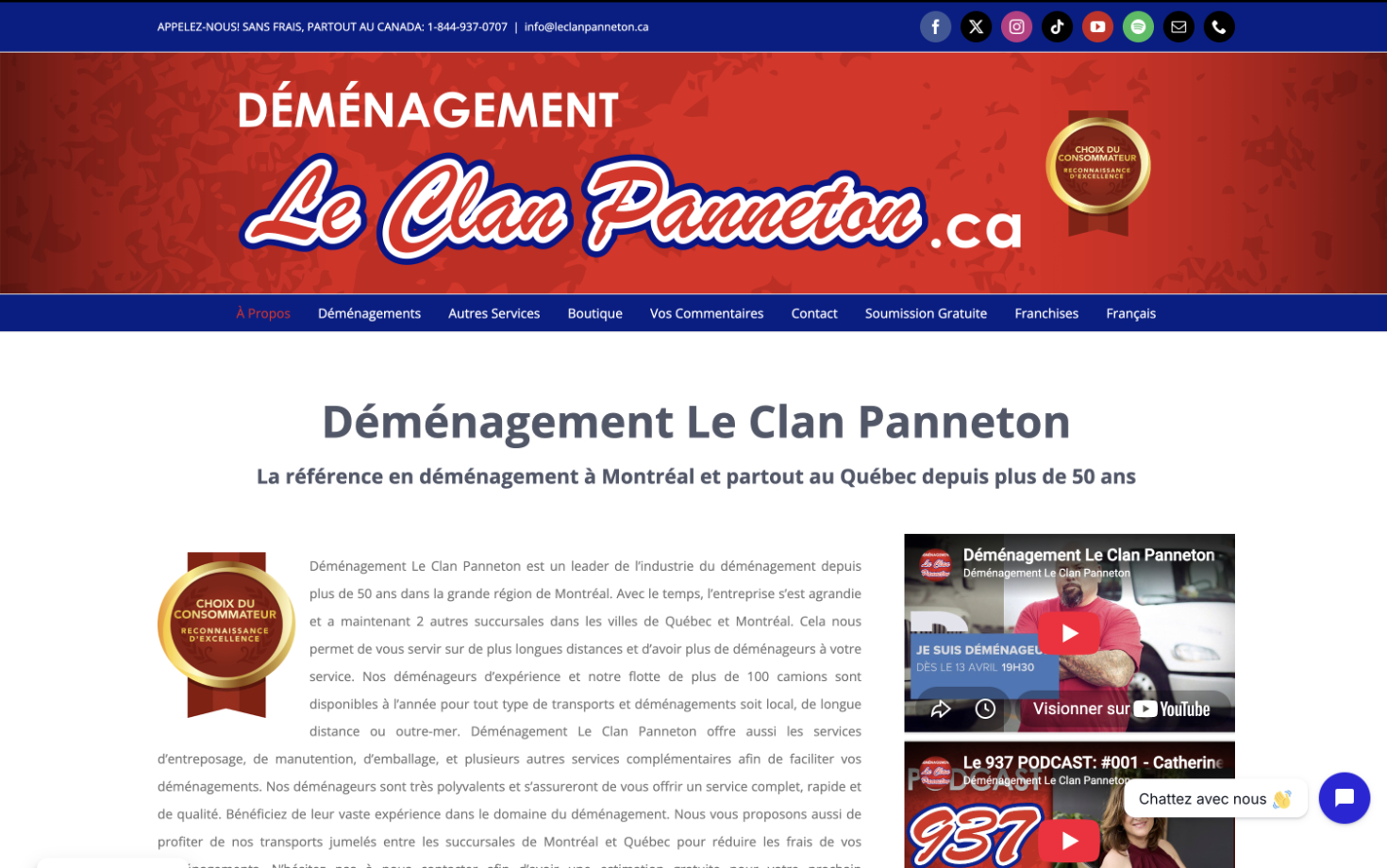 Déménagement Le Clan Panneton